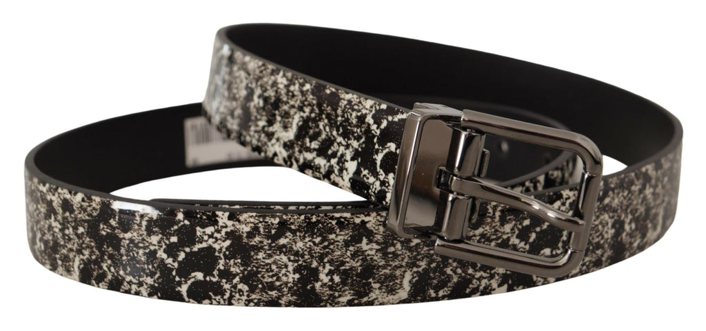 Dolce &amp; Gabbana Eleganter Ledergürtel mit Marmor-Print