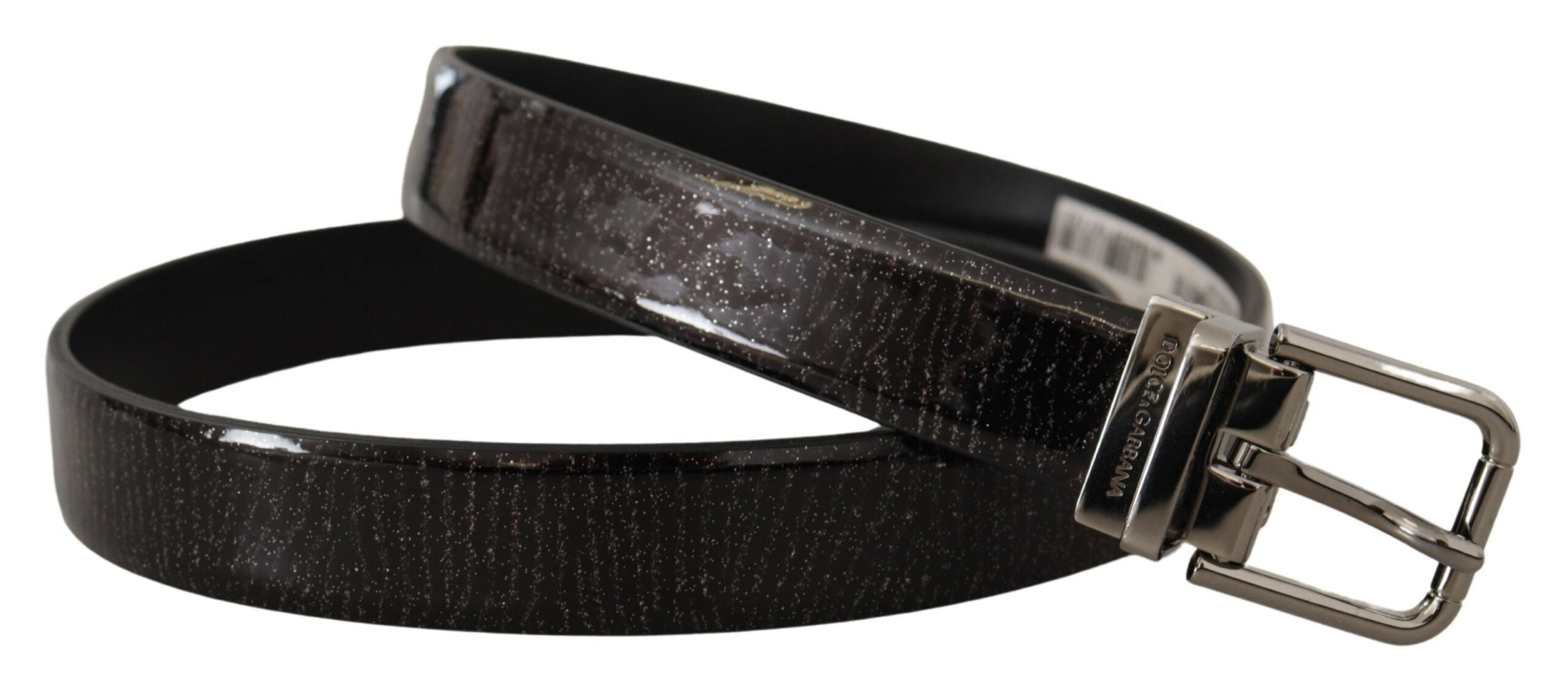 Dolce &amp; Gabbana Eleganter schwarzer Ledergürtel mit silberner Schnalle
