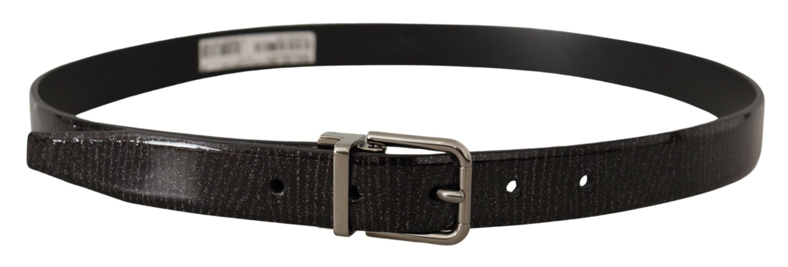 Dolce &amp; Gabbana Eleganter schwarzer Ledergürtel mit silberner Schnalle