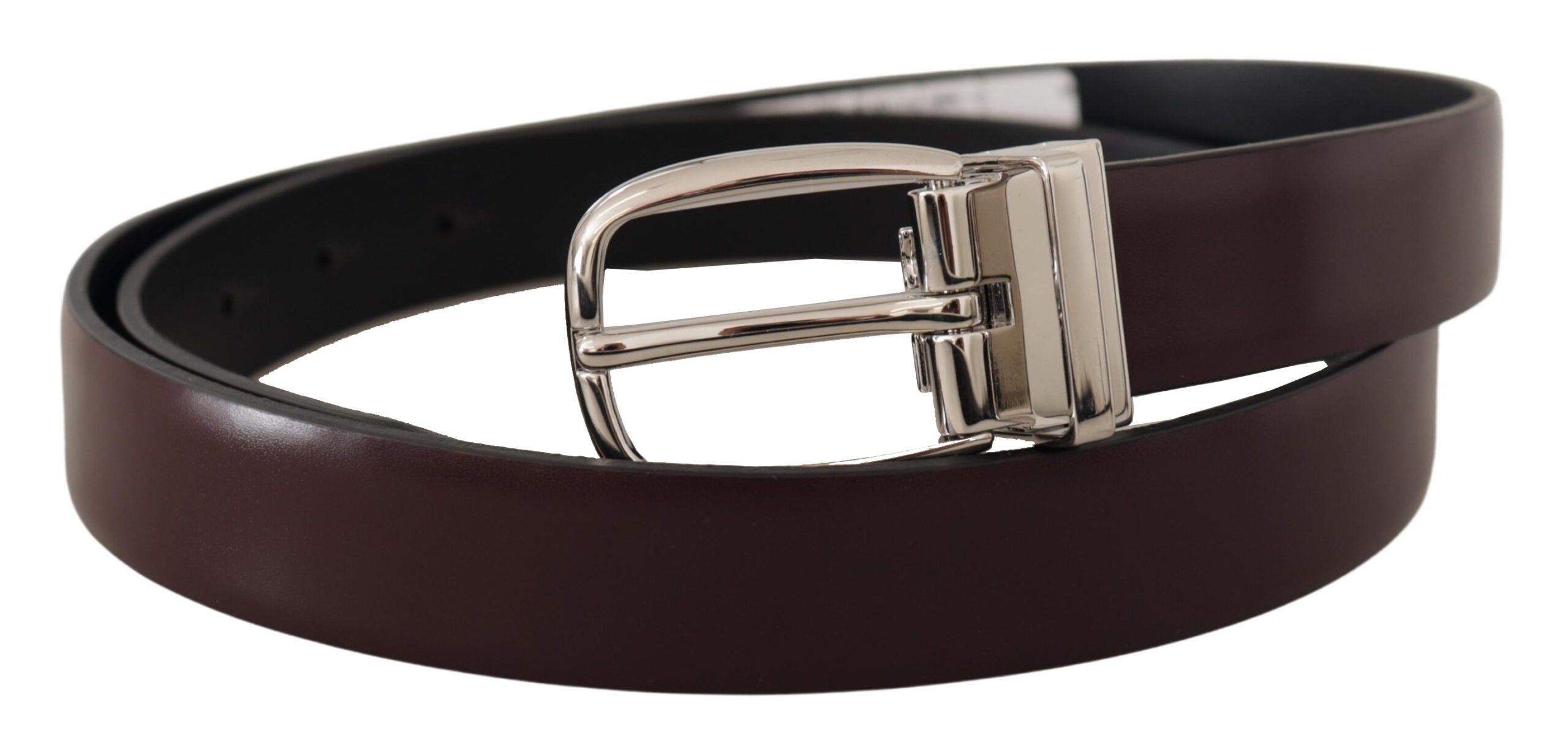 Dolce &amp; Gabbana Eleganter Ledergürtel mit silberner Metallschnalle