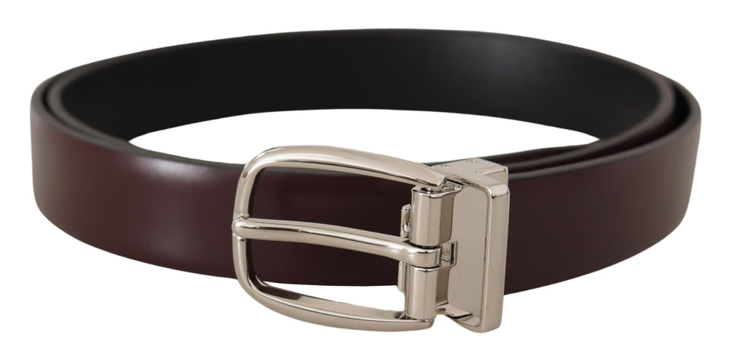 Dolce &amp; Gabbana Eleganter Ledergürtel mit silberner Metallschnalle