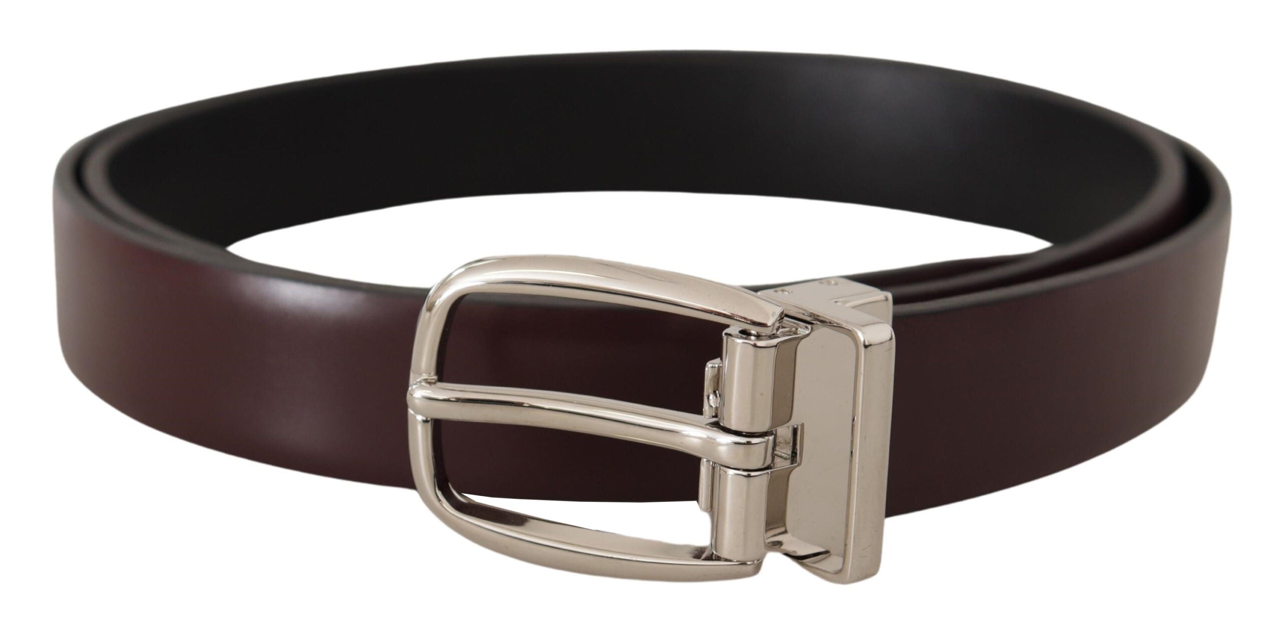 Dolce &amp; Gabbana Eleganter Ledergürtel mit silberner Metallschnalle