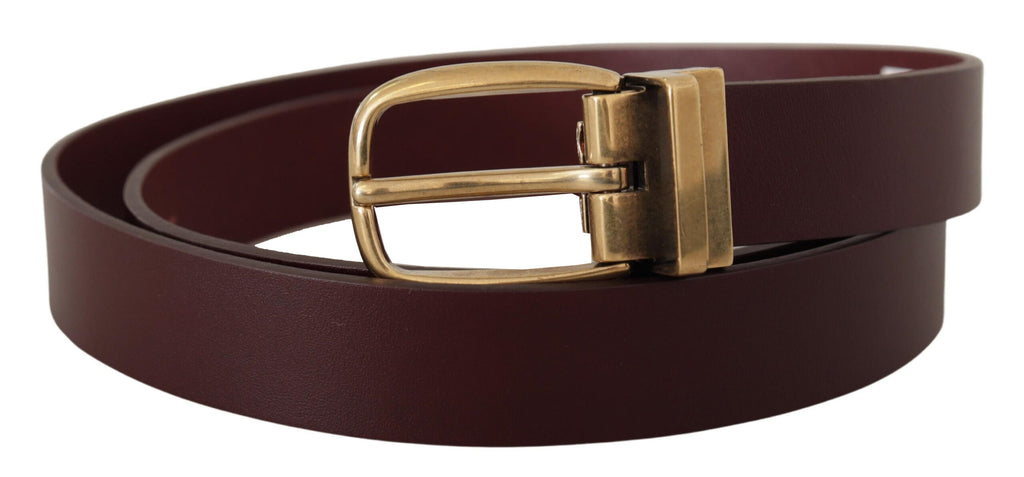 Dolce &amp; Gabbana Eleganter brauner Ledergürtel mit goldener Schnalle