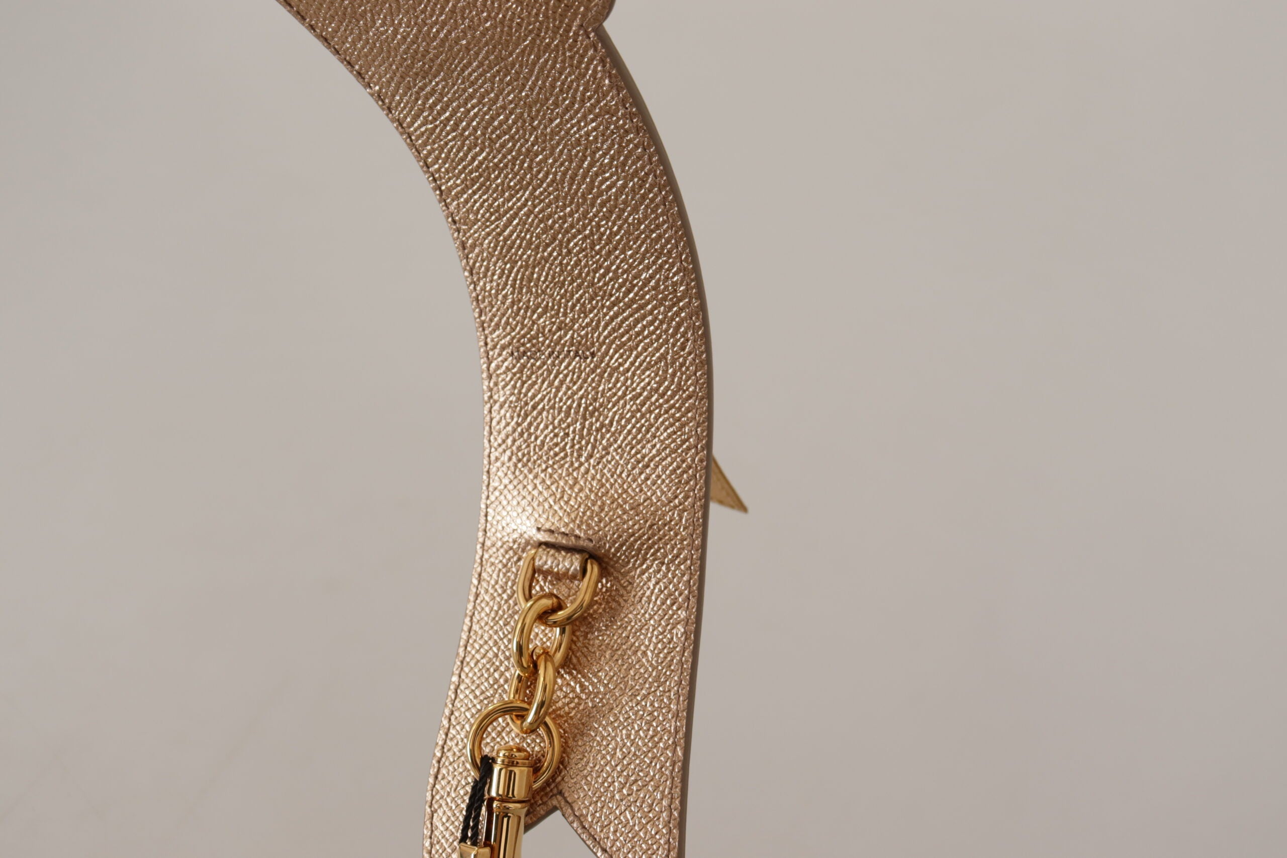 Dolce &amp; Gabbana Eleganter Schultergurt aus goldenem Leder