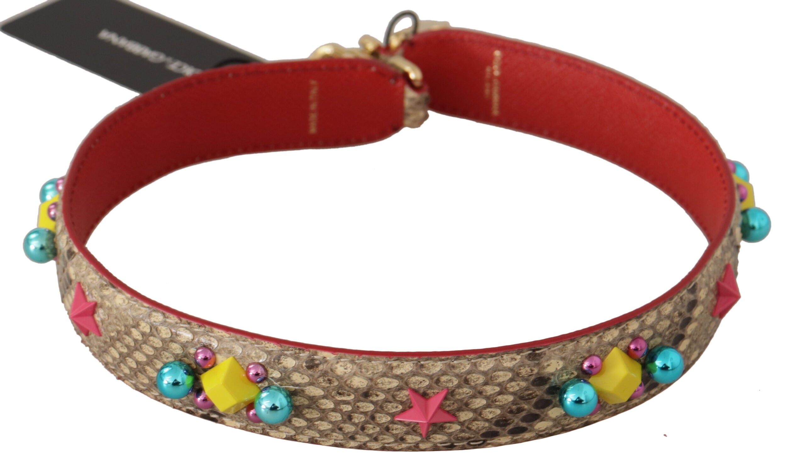 Dolce &amp; Gabbana – Exquisiter Taschengurt aus Pythonleder in Beige