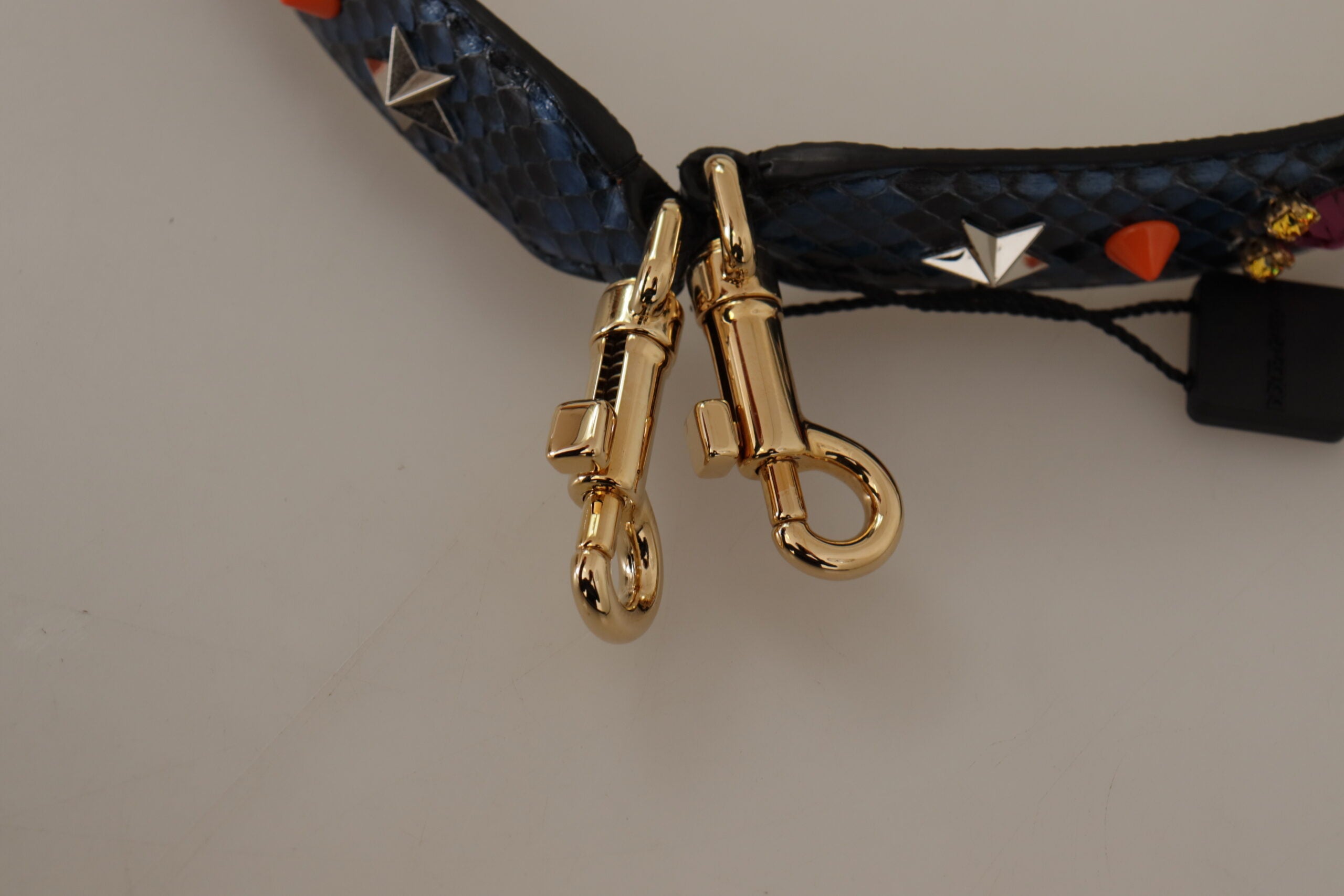 Dolce &amp; Gabbana Eleganter blauer Taschenriemen aus Pythonleder