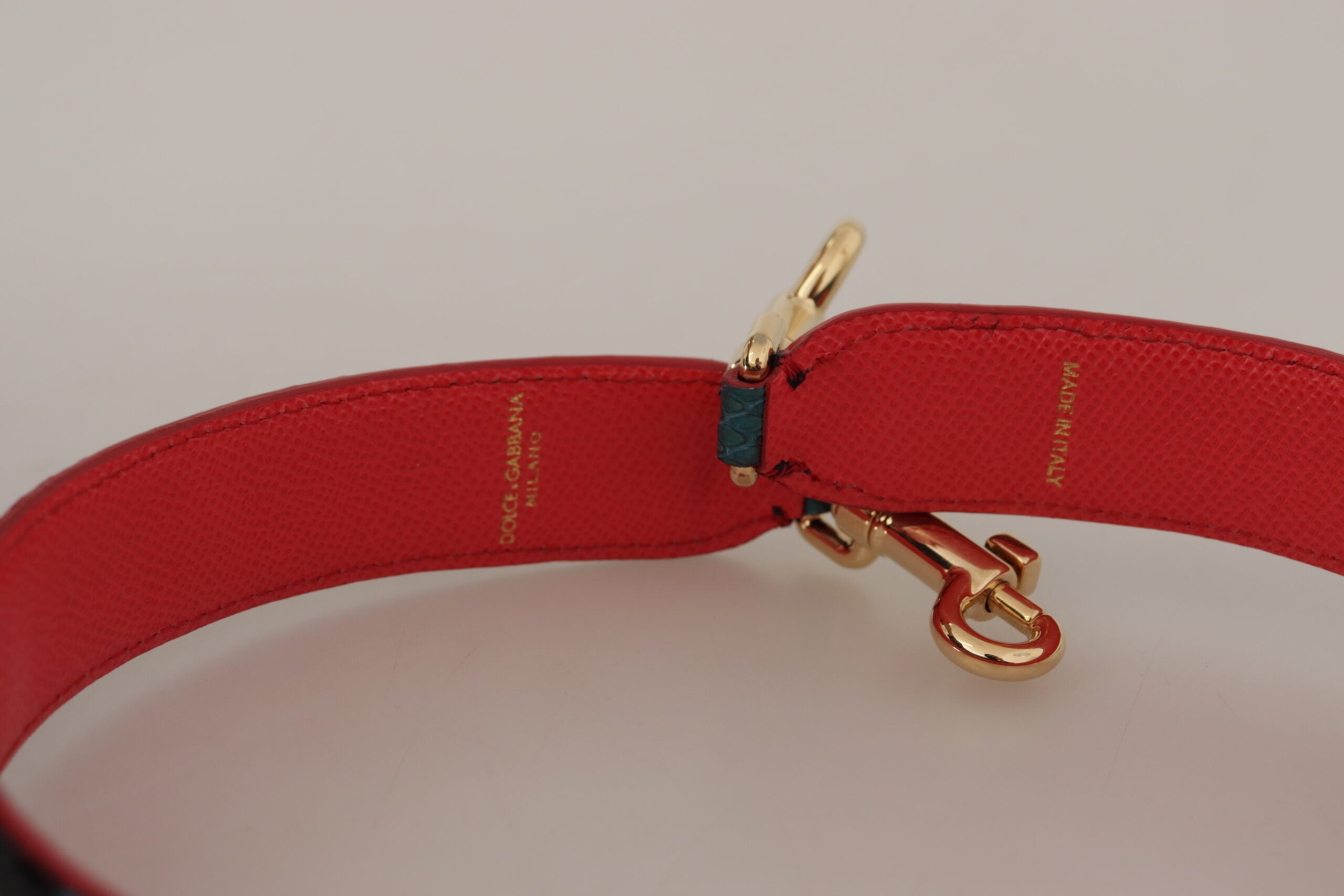 Dolce &amp; Gabbana Smaragdgrüner Schultergurt aus Leder