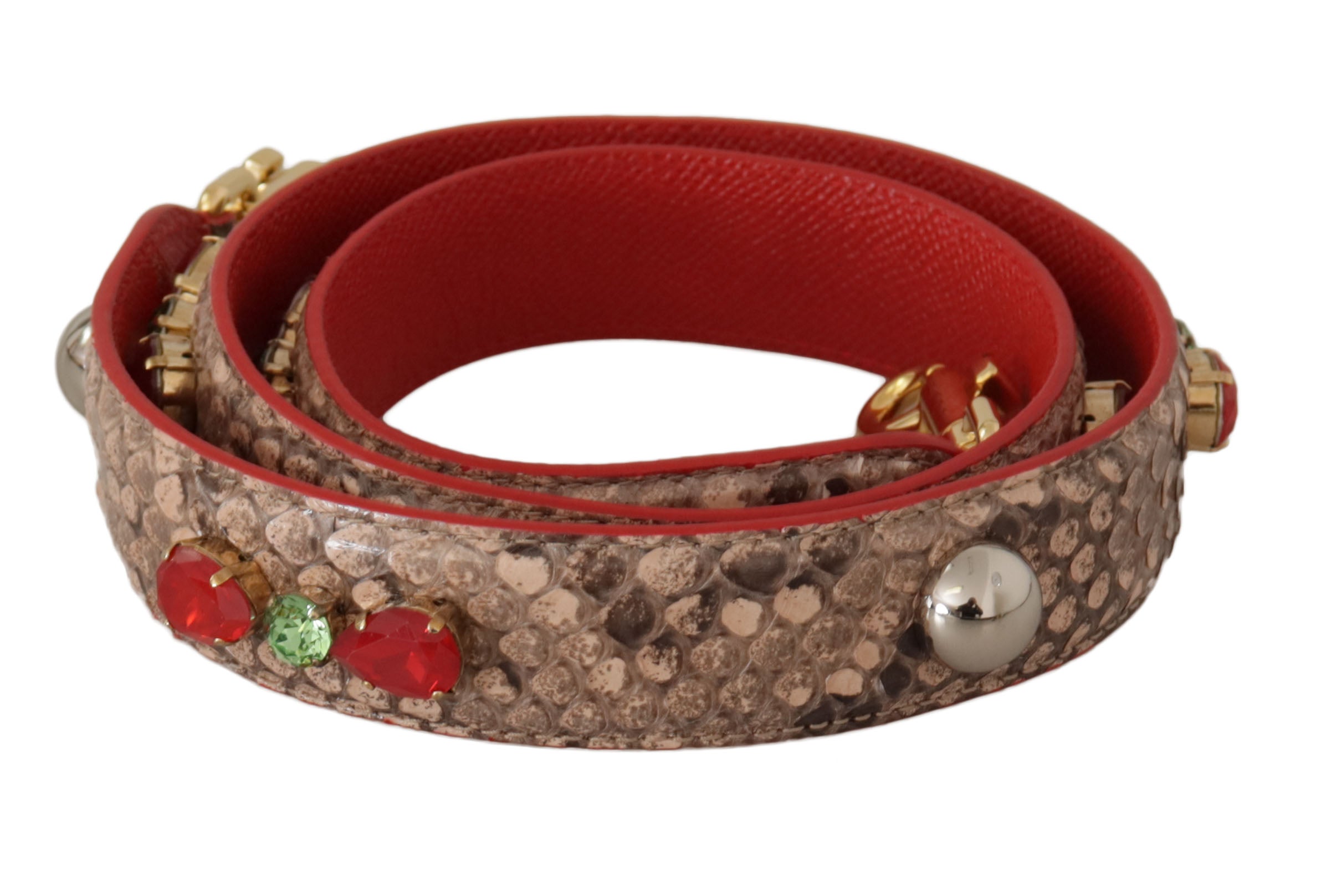 Dolce &amp; Gabbana Schicker Taschengurt aus braunem Pythonleder