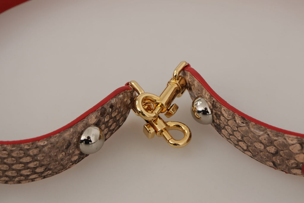 Dolce &amp; Gabbana Schicker Taschengurt aus braunem Pythonleder