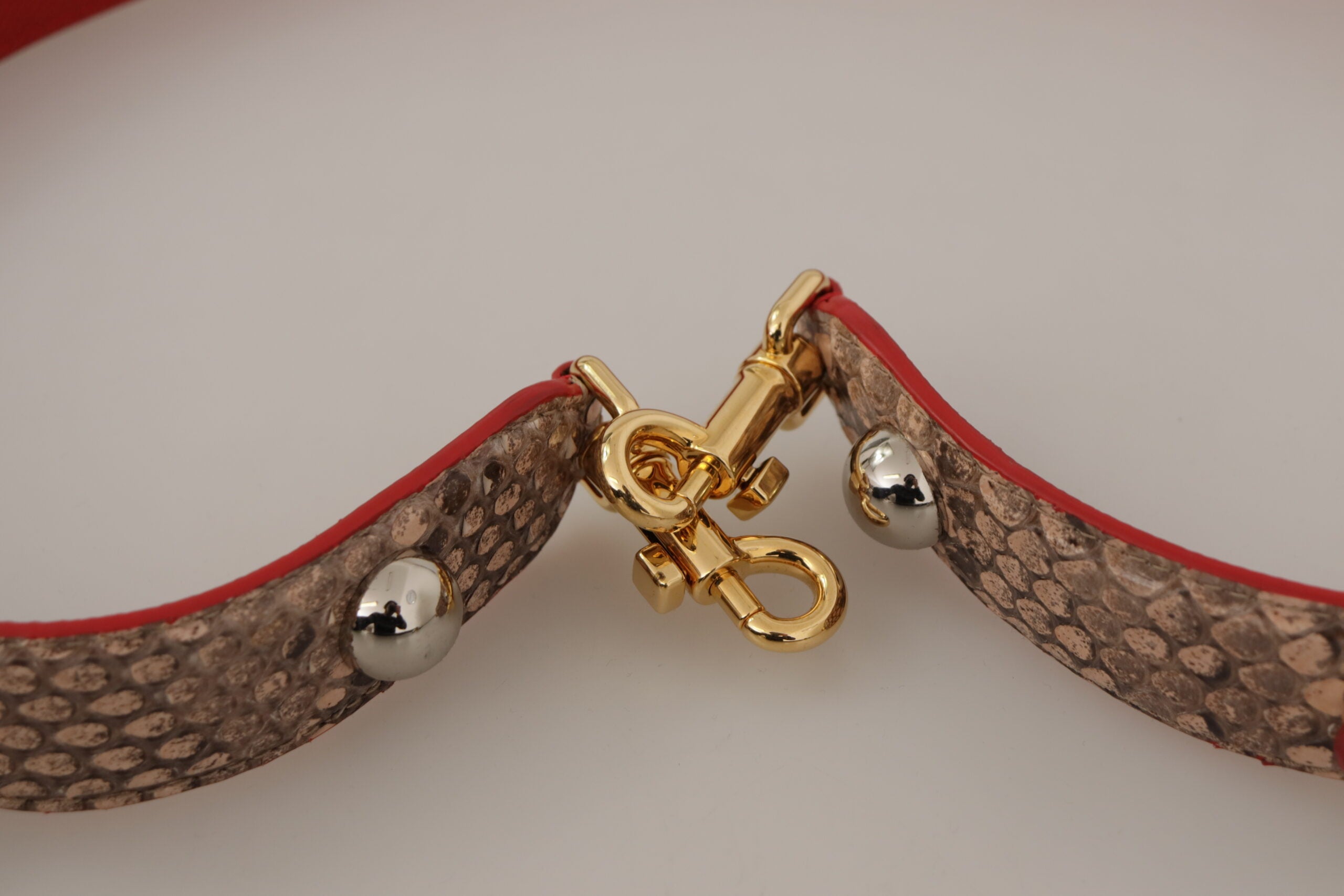 Dolce &amp; Gabbana Schicker Taschengurt aus braunem Pythonleder