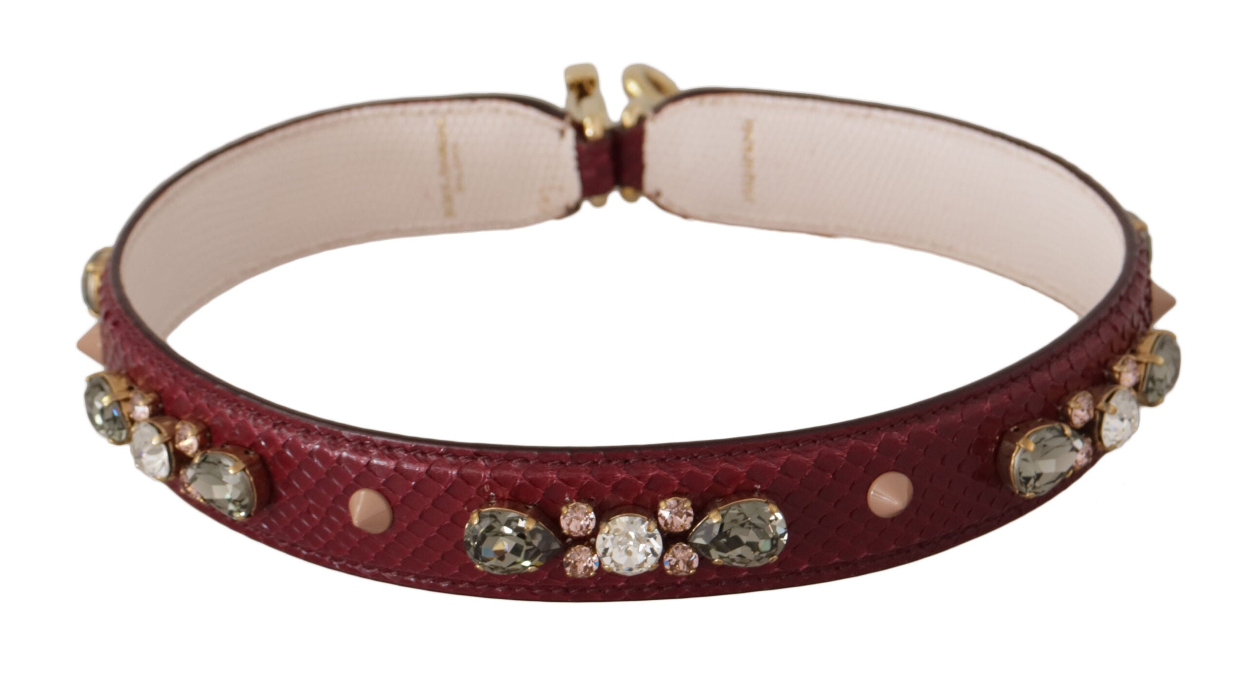 Dolce &amp; Gabbana – Eleganter Taschengurt aus Pythonleder in Bordeaux