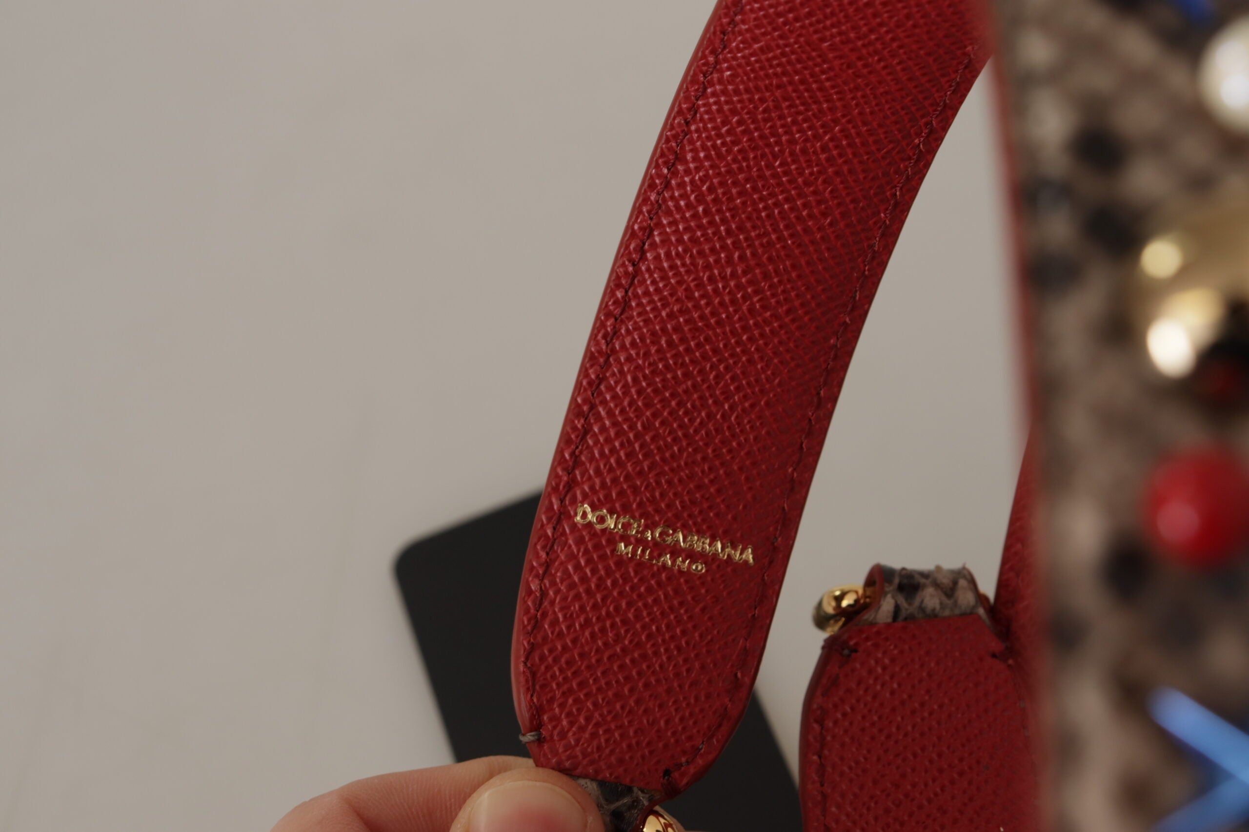 Dolce &amp; Gabbana Eleganter Schultergurt aus Pythonleder