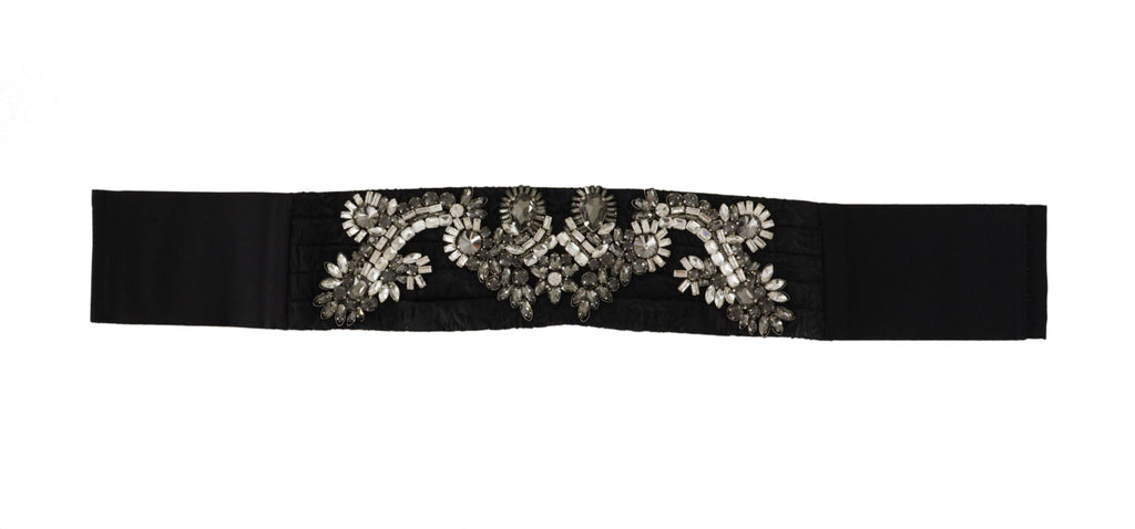 Dolce &amp; Gabbana Eleganter strassverzierter Seidengürtel