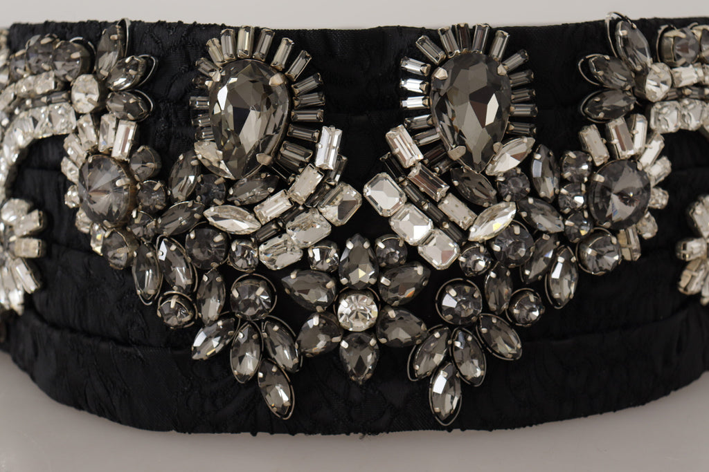 Dolce &amp; Gabbana Eleganter strassverzierter Seidengürtel