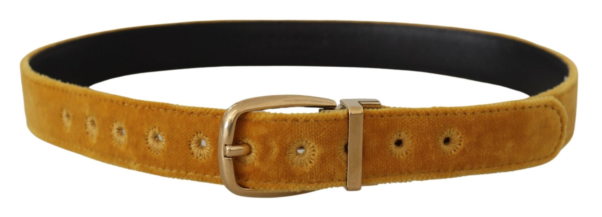 Dolce &amp; Gabbana Eleganter Samtgürtel mit goldener Schnalle für Damen