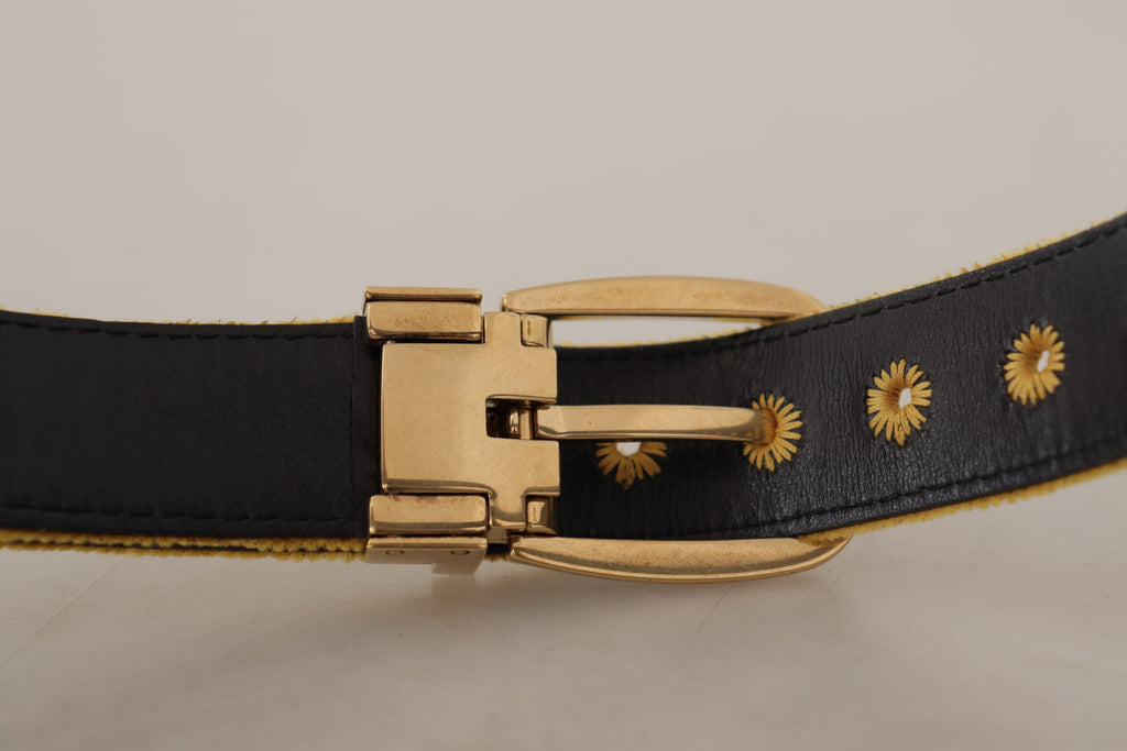 Dolce &amp; Gabbana Eleganter Samtgürtel mit goldener Schnalle für Damen