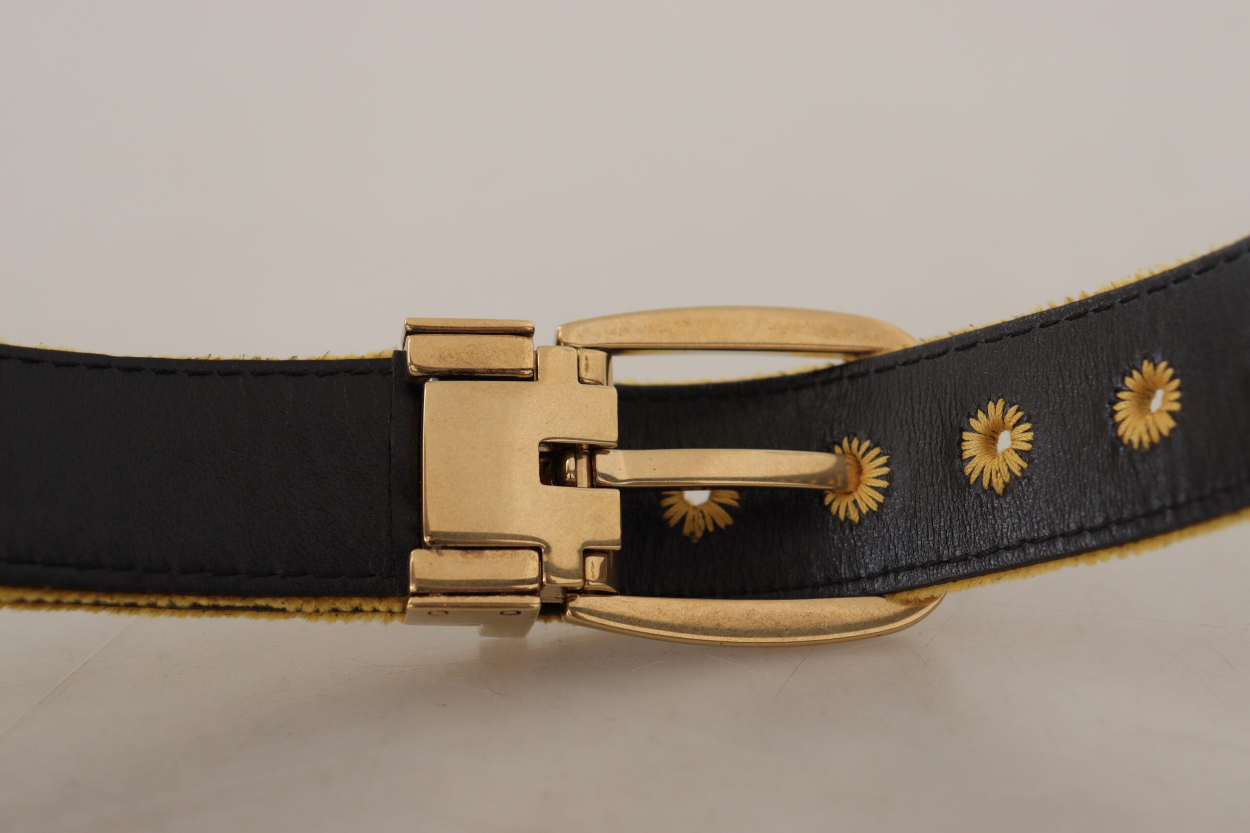 Dolce &amp; Gabbana Eleganter Samtgürtel mit goldener Schnalle für Damen