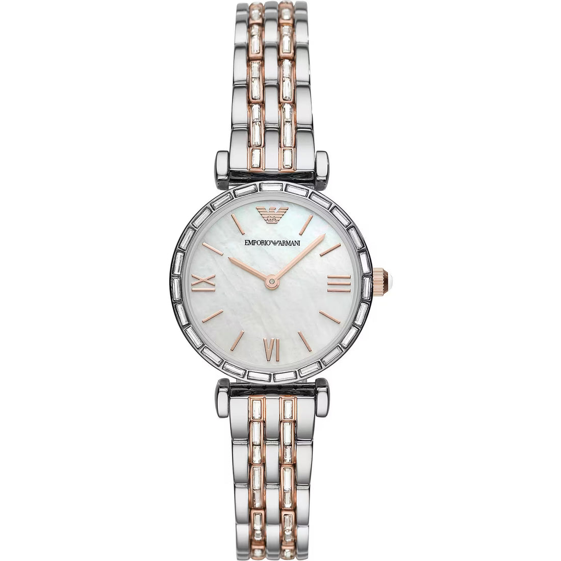 Emporio Armani – Elegante Damenuhr aus Edelstahl mit silbernem Zifferblatt