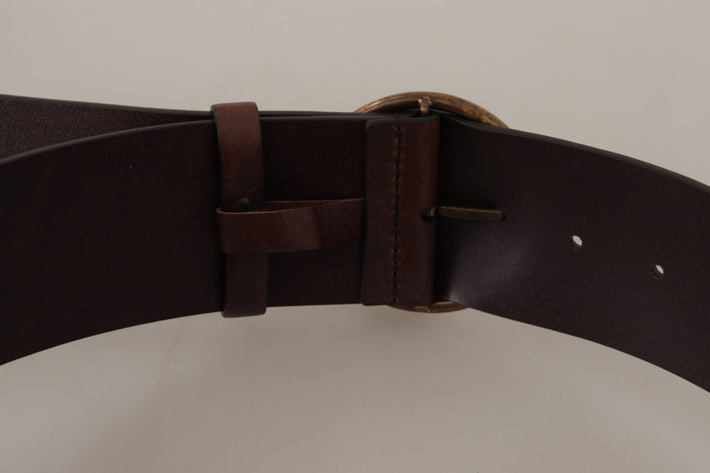 Dolce &amp; Gabbana Eleganter Ledergürtel mit gravierter Schnalle