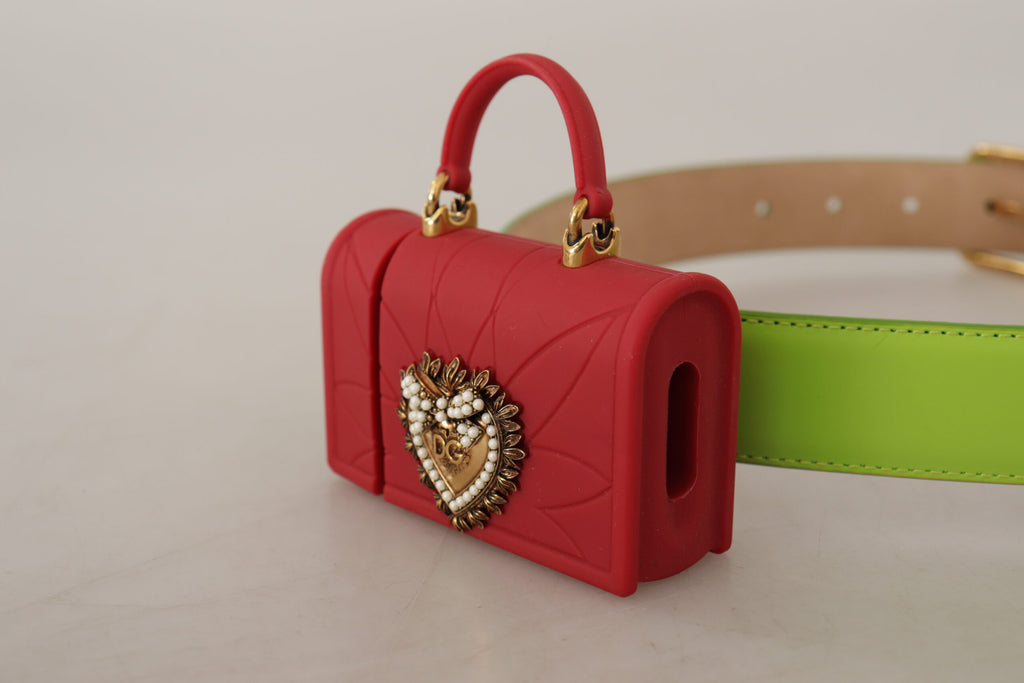 Dolce &amp; Gabbana Eleganter Ledergürtel mit Mini-Taschen-Accessoire