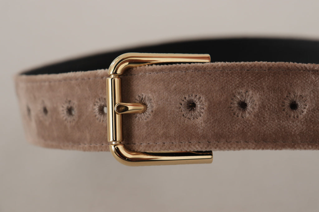Dolce &amp; Gabbana Eleganter Samtgürtel mit Logoschnalle