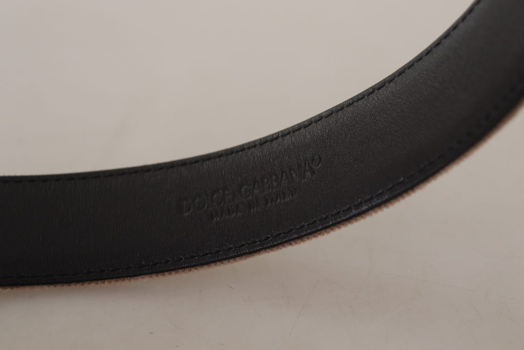 Dolce &amp; Gabbana Eleganter Samtgürtel mit Logoschnalle