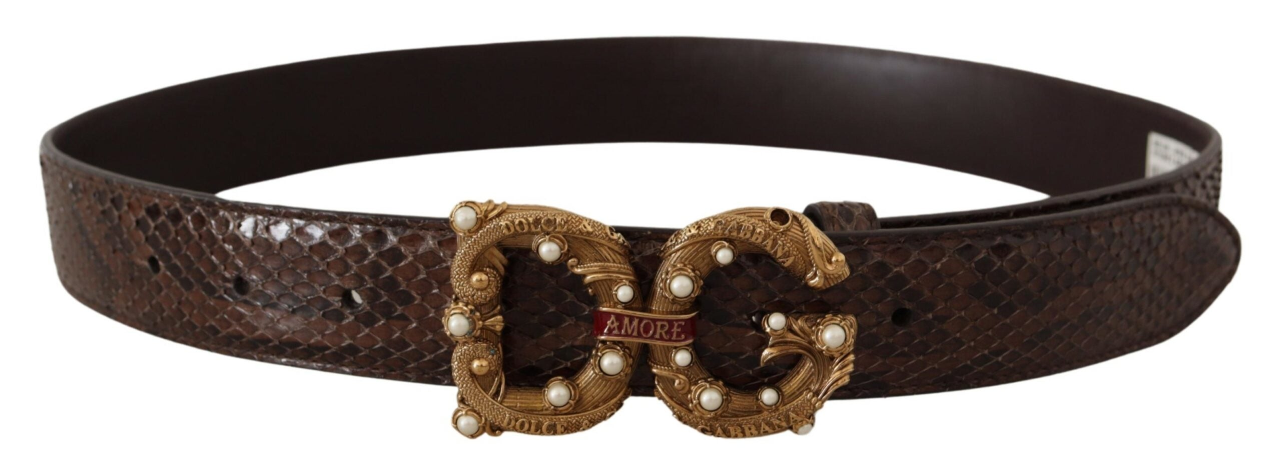 Dolce &amp; Gabbana Eleganter Gürtel aus Schlangenleder