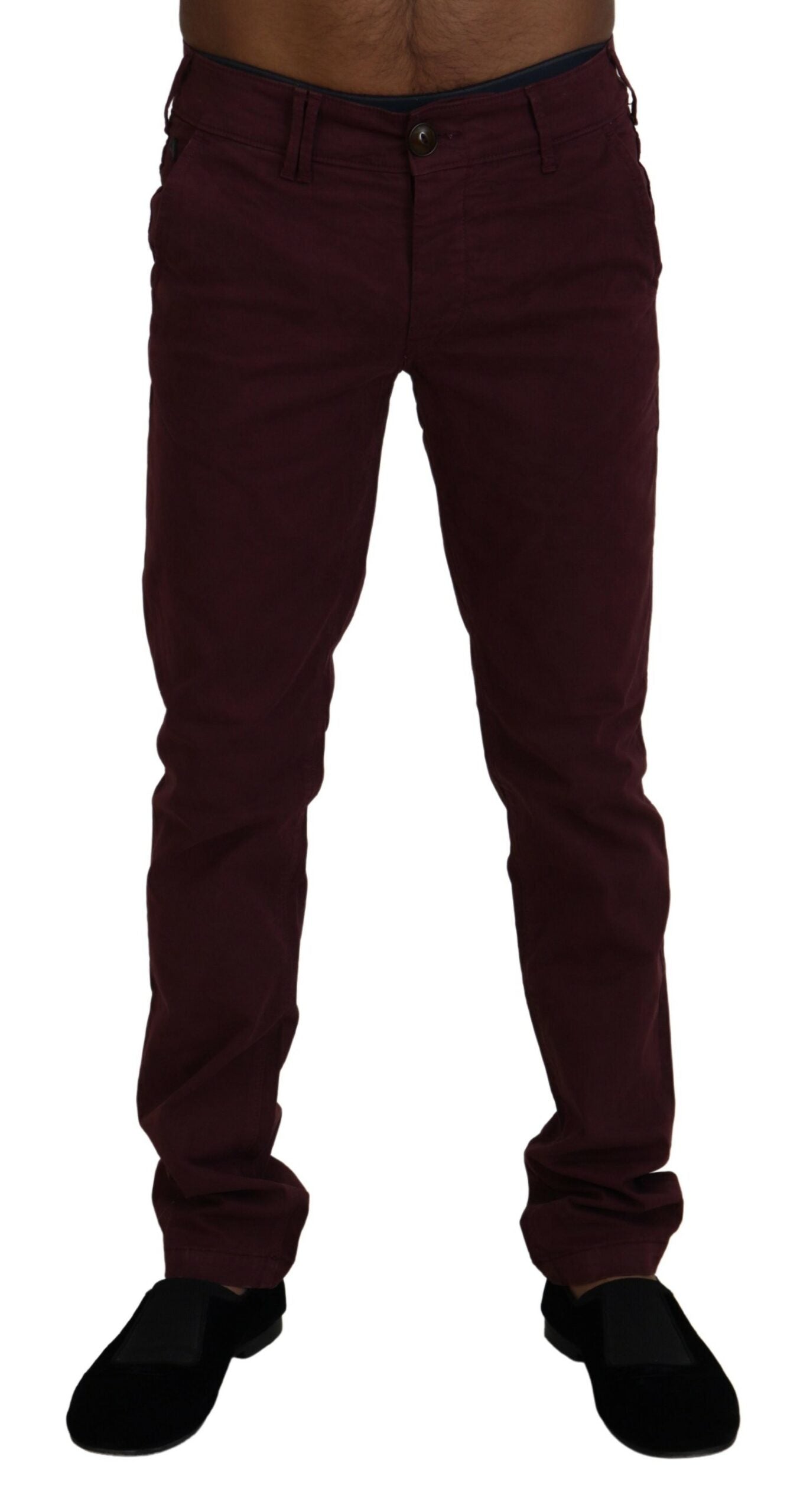 CYCLE Kastanienbraune Skinny Fit-Baumwollhose