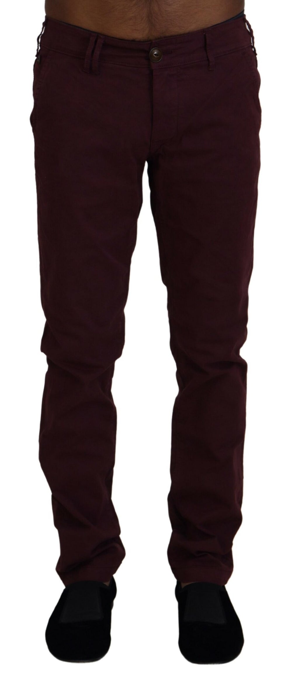 CYCLE Kastanienbraune Skinny Fit-Baumwollhose