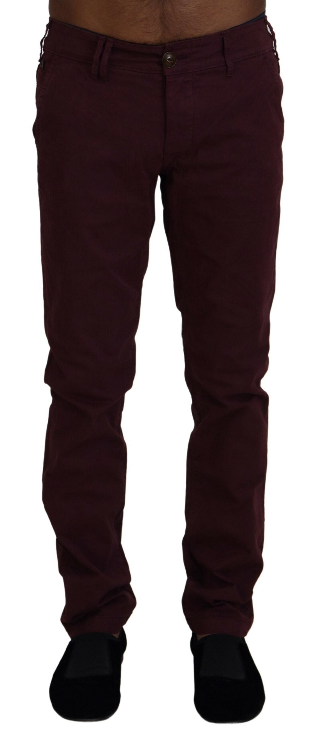 CYCLE Kastanienbraune Skinny Fit-Baumwollhose