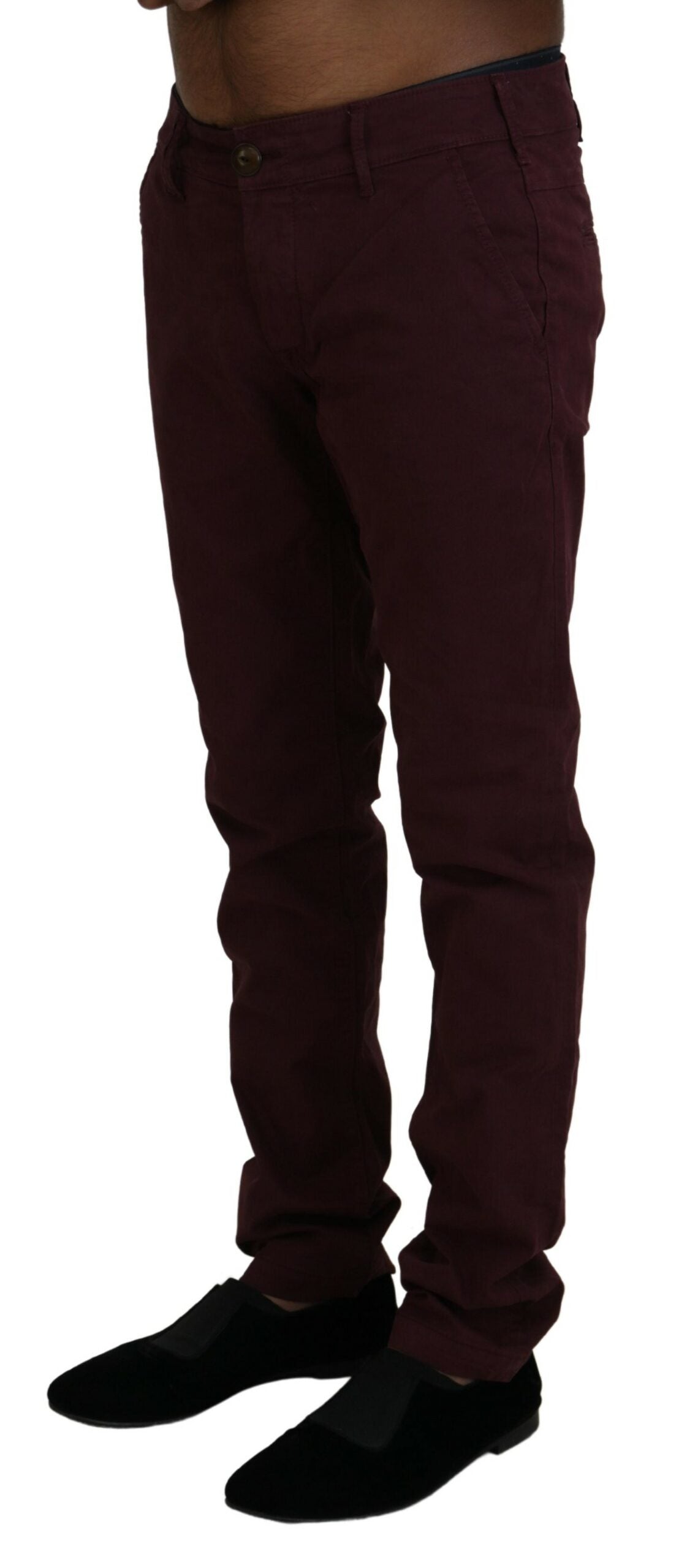 CYCLE Kastanienbraune Skinny Fit-Baumwollhose