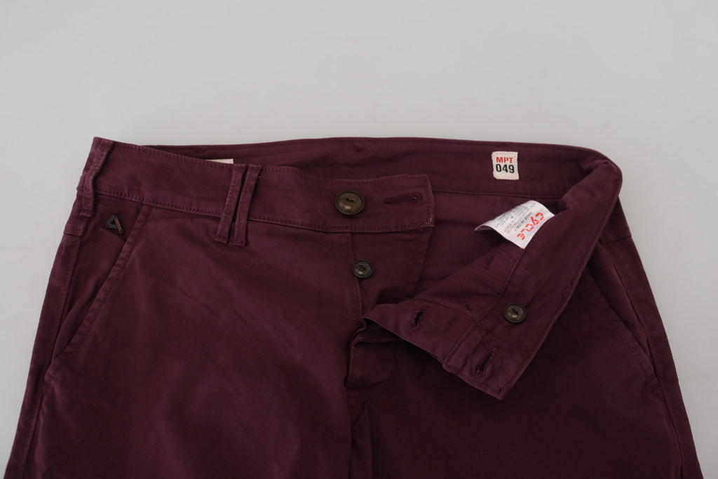 CYCLE Kastanienbraune Skinny Fit-Baumwollhose