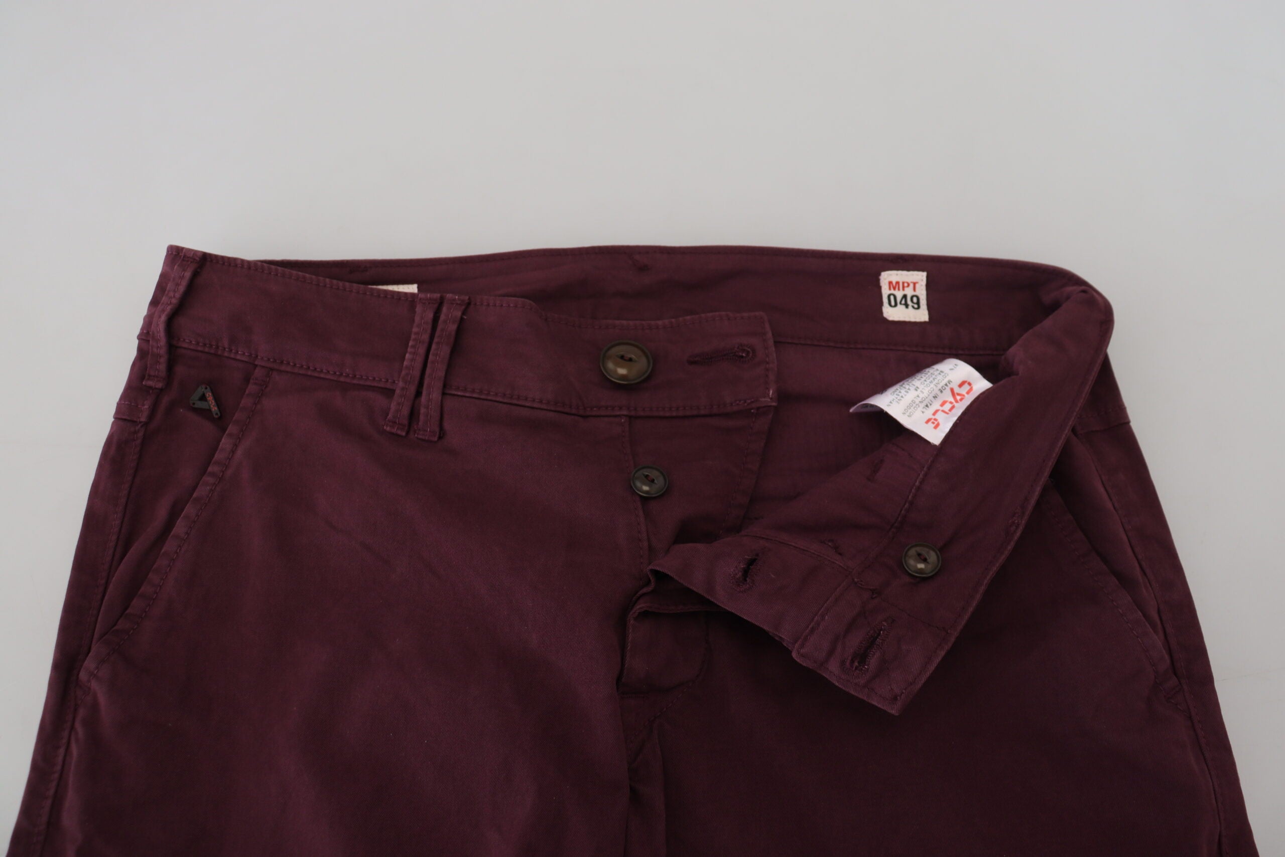 CYCLE Kastanienbraune Skinny Fit-Baumwollhose