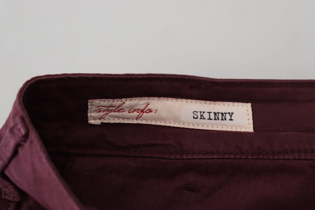 CYCLE Kastanienbraune Skinny Fit-Baumwollhose
