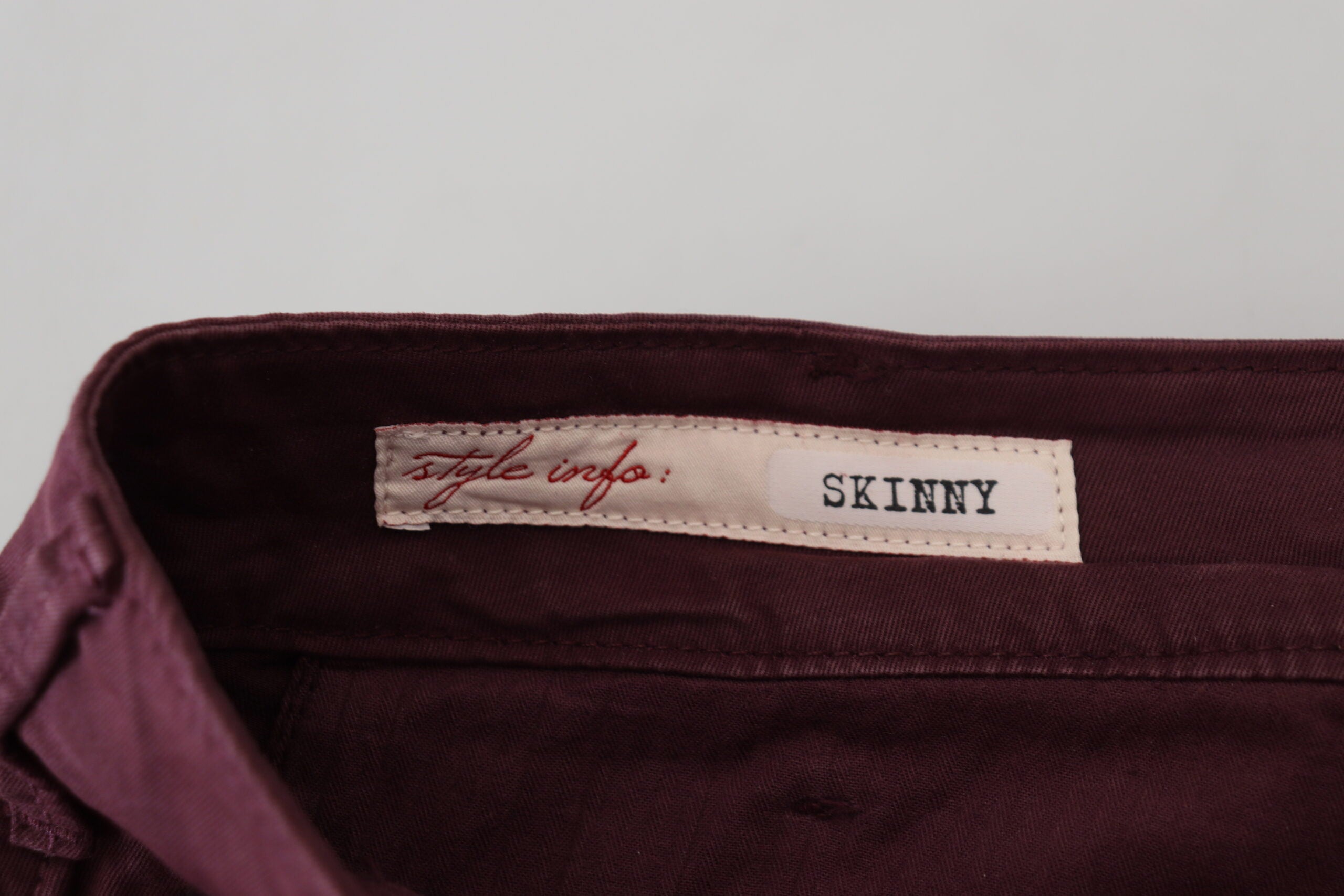 CYCLE Kastanienbraune Skinny Fit-Baumwollhose