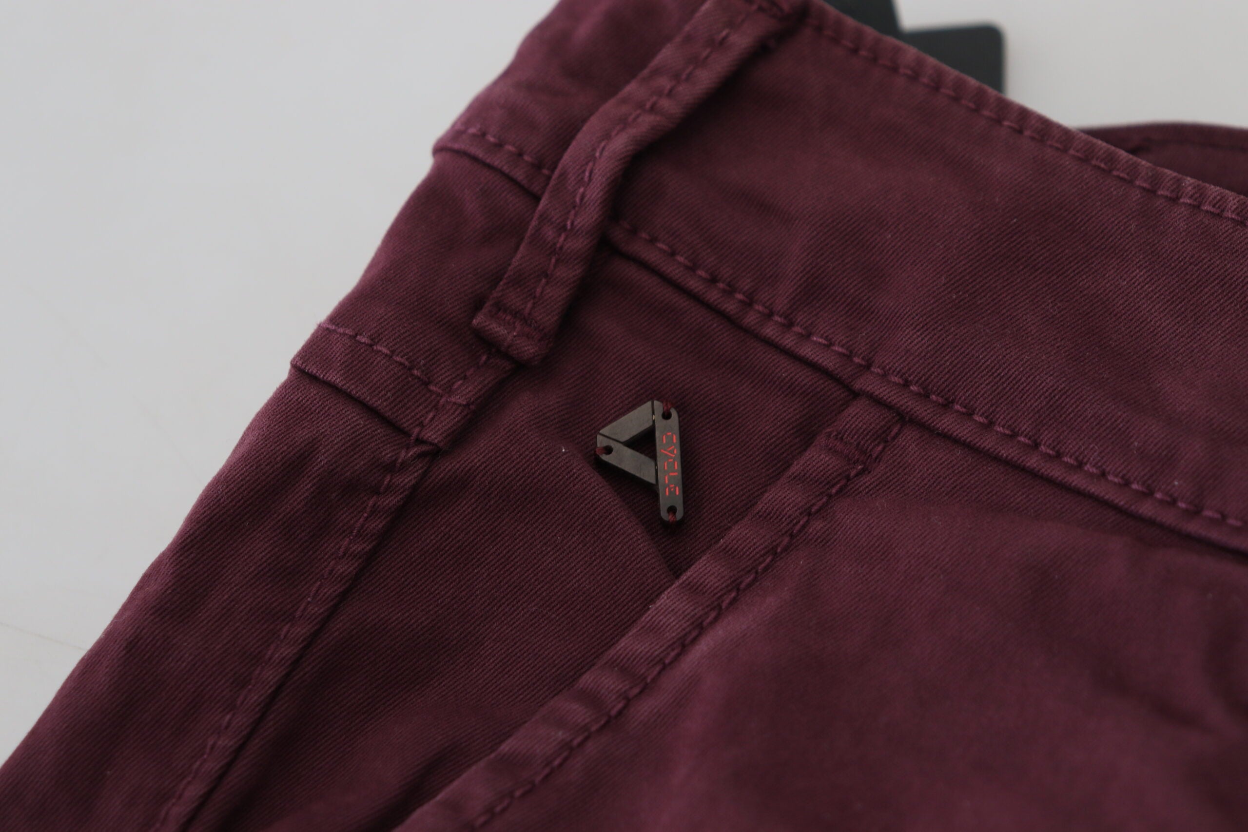 CYCLE Kastanienbraune Skinny Fit-Baumwollhose