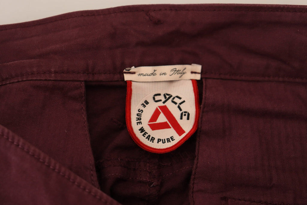 CYCLE Kastanienbraune Skinny Fit-Baumwollhose