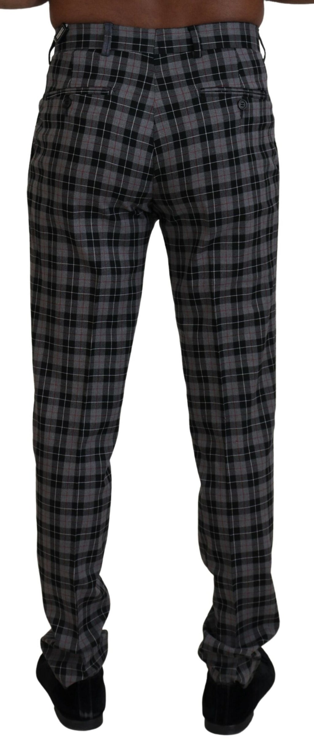 BENCIVENGA Elegante grau karierte Herren-Chinos