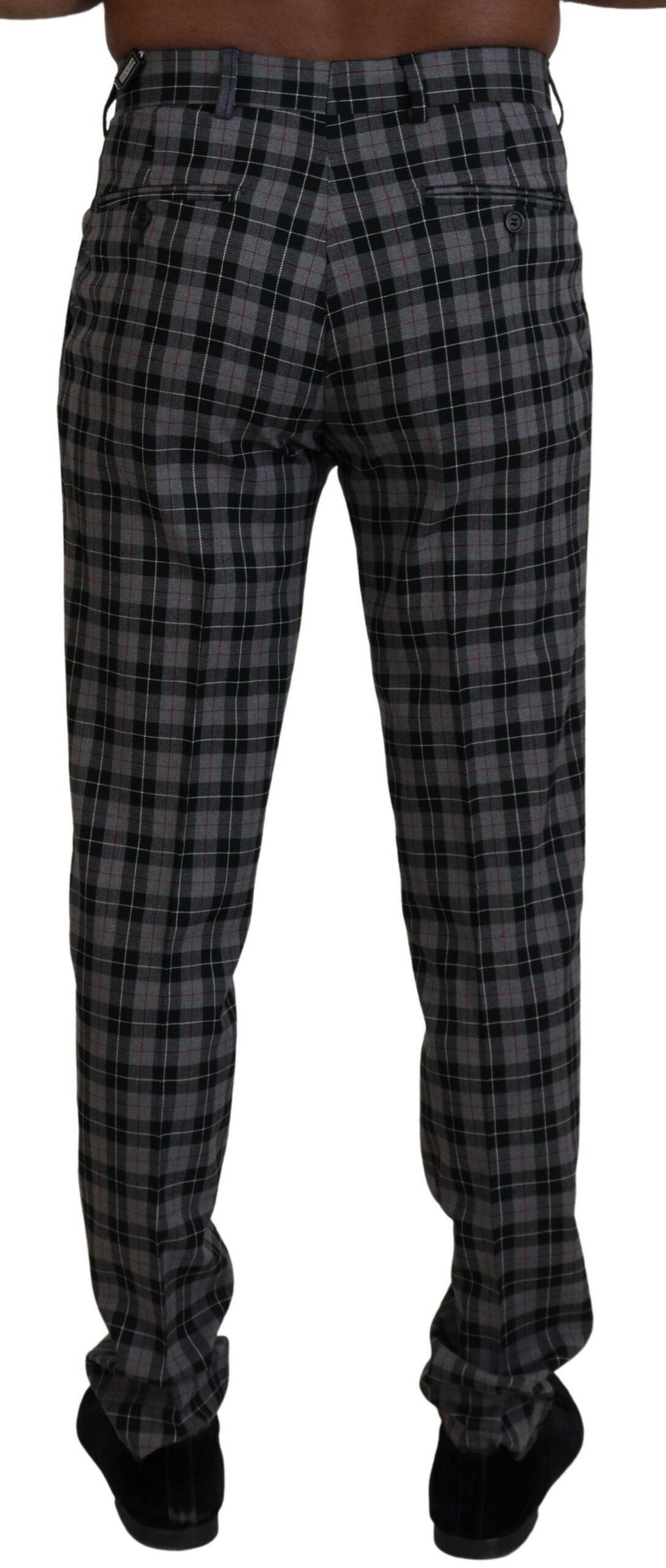 BENCIVENGA Elegante grau karierte Herren-Chinos