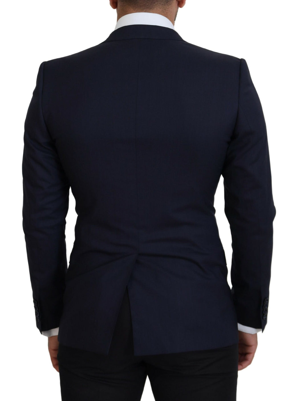Dolce &amp; Gabbana Elegante blaue Blazerjacke aus Wolle und Seide