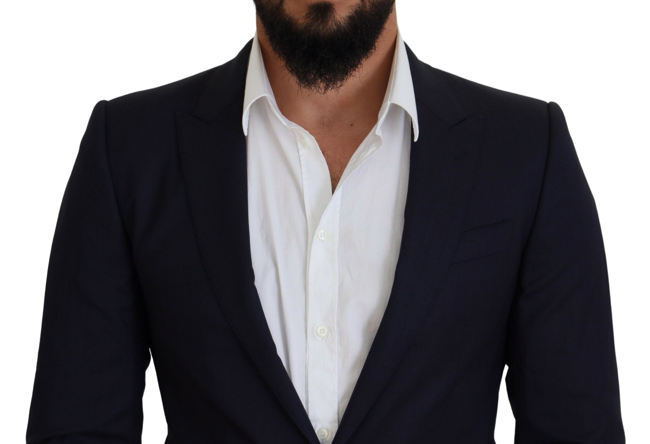 Dolce &amp; Gabbana Elegante blaue Blazerjacke aus Wolle und Seide