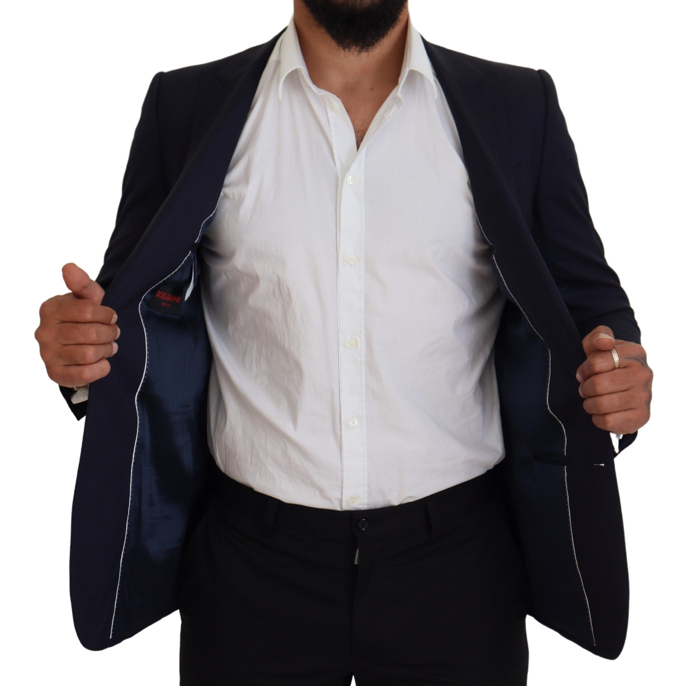 Dolce &amp; Gabbana Elegante blaue Blazerjacke aus Wolle und Seide