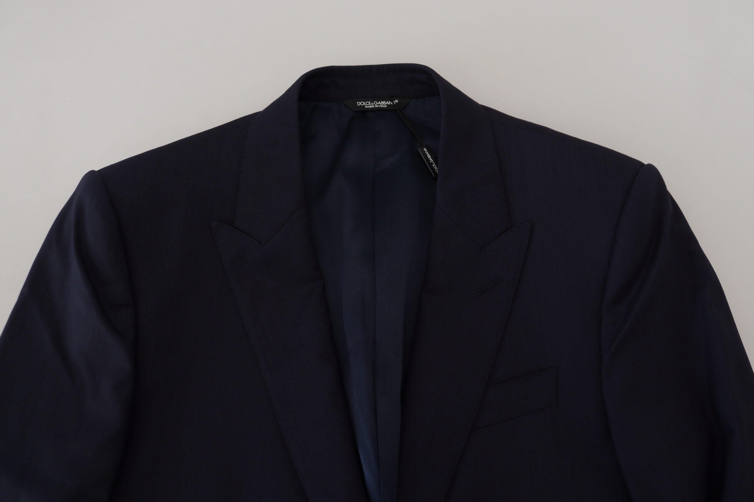 Dolce &amp; Gabbana Elegante blaue Blazerjacke aus Wolle und Seide