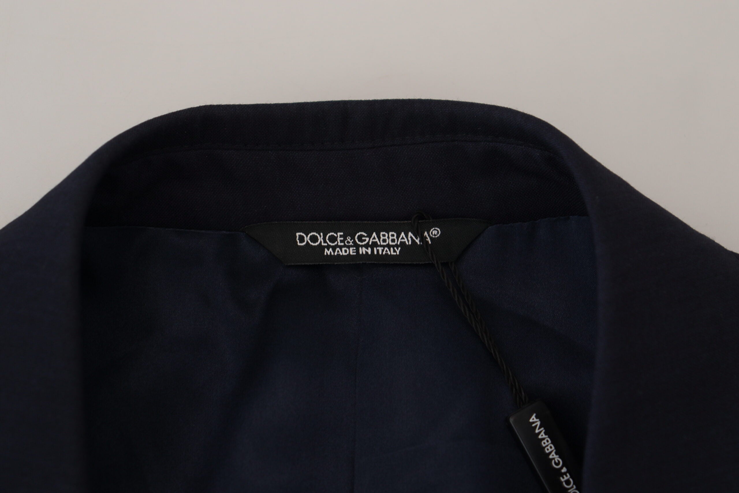 Dolce &amp; Gabbana Elegante blaue Blazerjacke aus Wolle und Seide