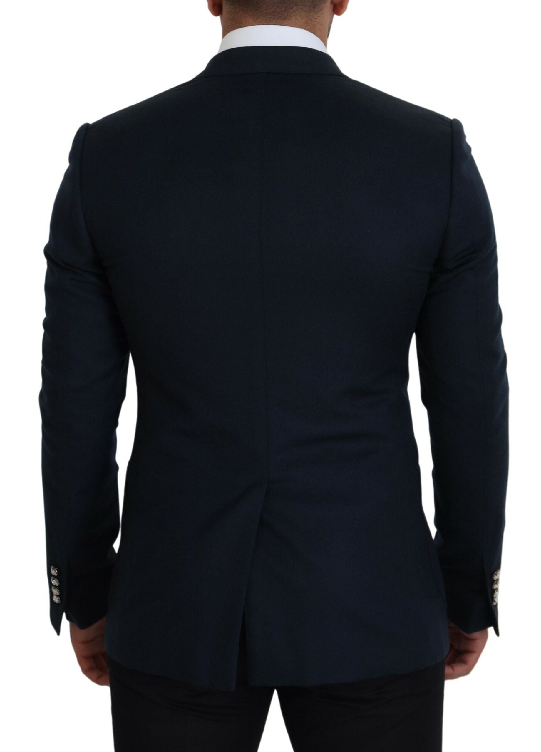 Dolce &amp; Gabbana Eleganter blauer Blazer aus Kaschmir-Seidenmischung