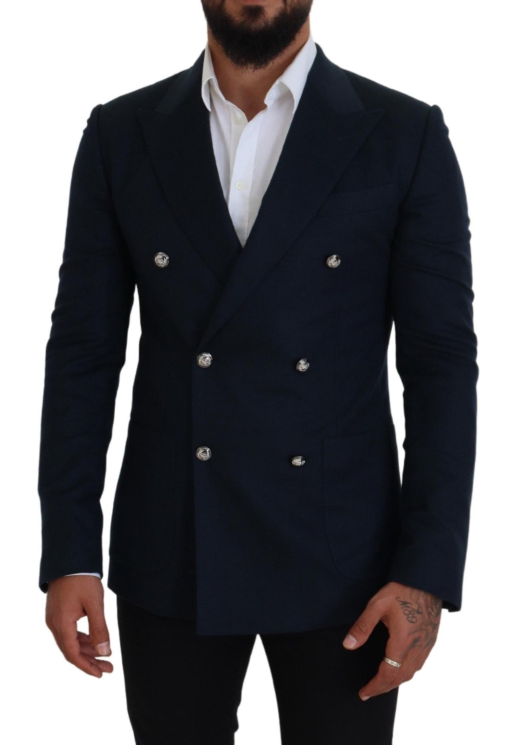 Dolce &amp; Gabbana Eleganter blauer Blazer aus Kaschmir-Seidenmischung