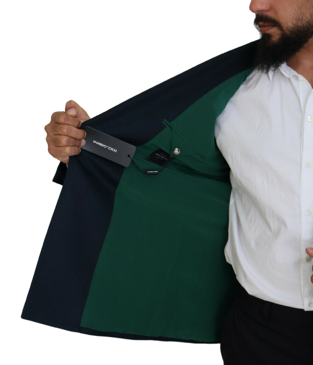 Dolce &amp; Gabbana Eleganter blauer Blazer aus Kaschmir-Seidenmischung