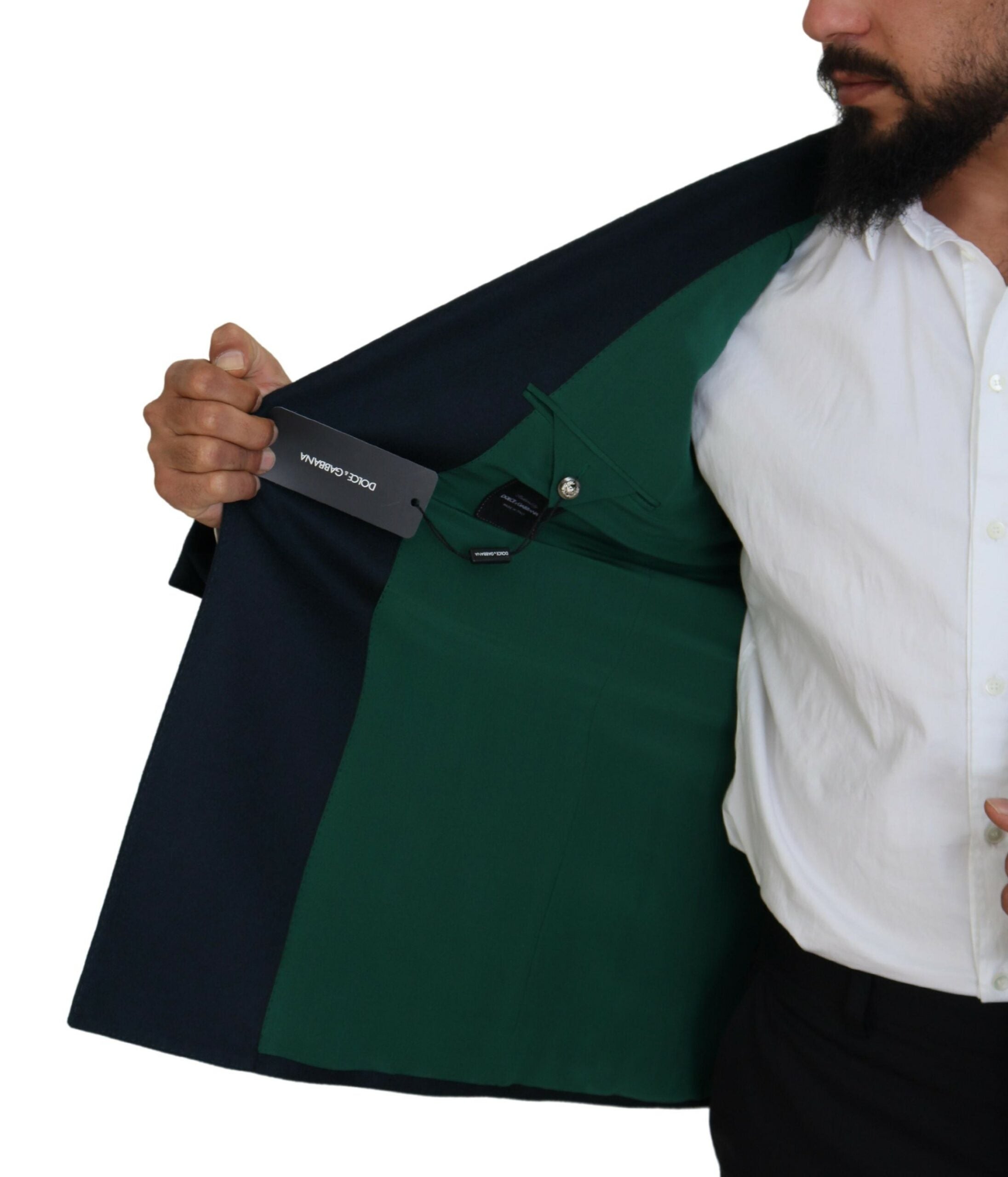 Dolce &amp; Gabbana Eleganter blauer Blazer aus Kaschmir-Seidenmischung