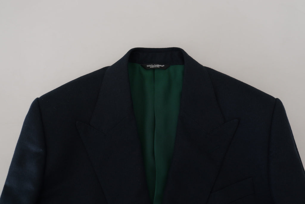 Dolce &amp; Gabbana Eleganter blauer Blazer aus Kaschmir-Seidenmischung