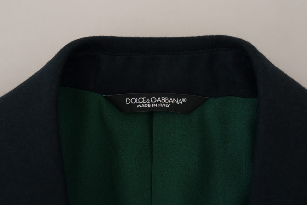 Dolce &amp; Gabbana Eleganter blauer Blazer aus Kaschmir-Seidenmischung